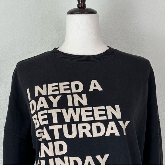 Zara Trafaluc Black Crewneck Long Sleeves Sweatshirt, Sz Small - Picture 3 of 13